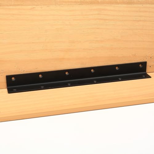 Raised Garden Bed Corner Brackets, 4pcs L Bracket, 90 Degree Angle Brackets, Black Metal Bed Corner Bracket Connectors for Furniture, Wood Frame, Shelf, Cabinet (275x25x25mm) - size: 275x25x25mm