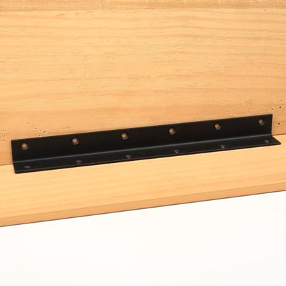 Raised Garden Bed Corner Brackets, 4pcs L Bracket, 90 Degree Angle Brackets, Black Metal Bed Corner Bracket Connectors for Furniture, Wood Frame, Shelf, Cabinet (275x25x25mm) - size: 275x25x25mm