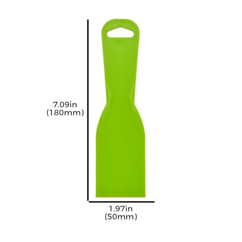 10 reusable plastic putty knives are flexible paint scraper tools used for decals, wallpapers, baking, wall and car putty, splashing, repairing, and painting(green)
