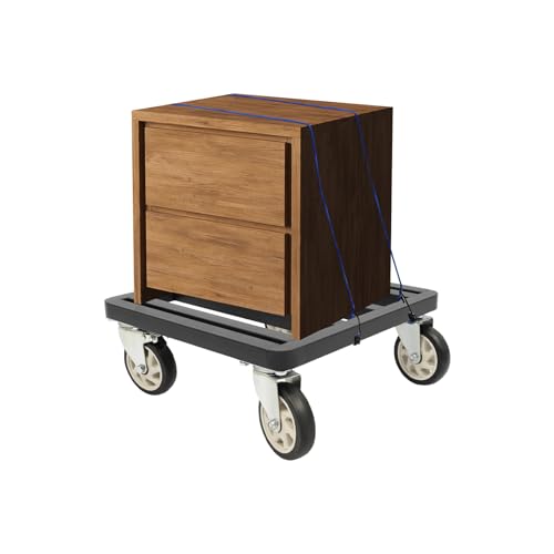 18x18 Inch Square Furniture Dolly, 1200LBS Heavy Duty Furniture Dolly for Sofa, Refrigerator, Washer on Hardwood & Carpet, Moving Dolly with 4 Swivel Wheels for Home and Office Moving