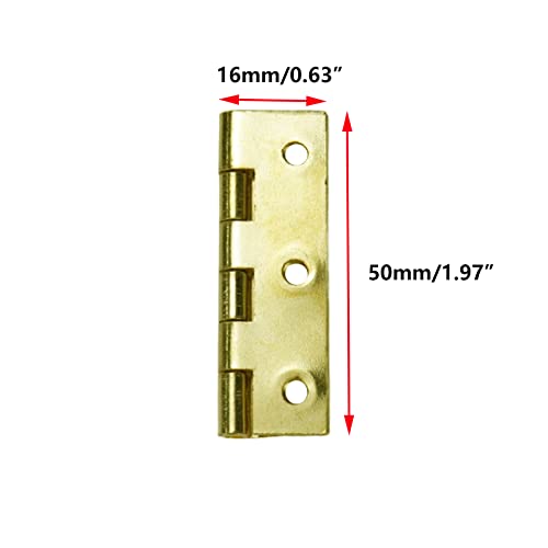 Antrader 2" Gold Folding Butt Hinges Mini Cabinet Hinges with Screws for Cabinet Drawers Jewelry Box, 12 Pack - color: Gold, size: 2" x 1.1", 12pcs