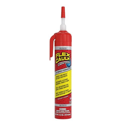 Flex Caulk, Waterproof & Weatherproof Hybrid Polymer Sealant, Strong, Paintable, Indoor, Outdoor, Bath, Shower, Sink, Window, Baseboards, Door, RV, Roof, Wood, Auto & Marine, Clear, 6.6 oz, 1-Pack - style: Clear, 6.6 oz, 1-Pack