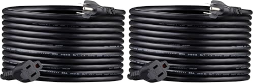 Amazon Basics Extension Cord, 20 Ft, 3 Prong Outlet Extender, Indoor, 13 Amps, 125V, 16 AWG, Black (Pack of 2) - color: Black, size: 20 Ft (Pack of 2), style: 1-Pack