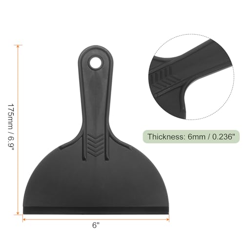 HARFINGTON 10pcs Putty Scraper 6" Width 6mm Thin Flexible Plastic Putty Knives for Taping Drywall Spreading Painting Wall Scratching - color: Black, size: 6"