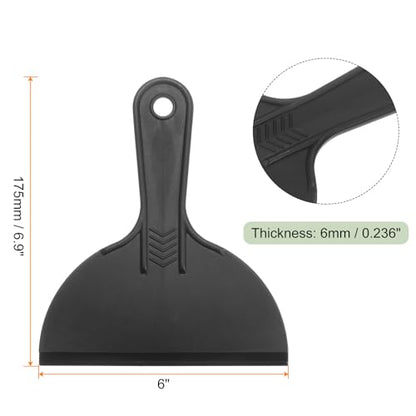 HARFINGTON 10pcs Putty Scraper 6" Width 6mm Thin Flexible Plastic Putty Knives for Taping Drywall Spreading Painting Wall Scratching - color: Black, size: 6"
