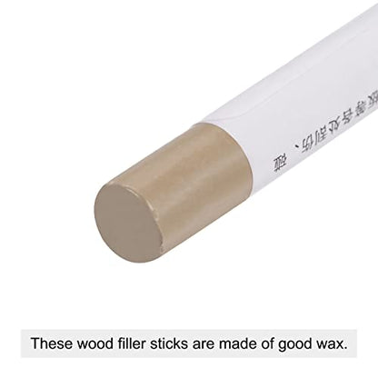 uxcell Wood Wax Filler Stick, Furniture Crayons Wooden Repair Wax Filler Stick Touch Up Wax Paint Pens for Scratches Holes Floor Laminate Tables Desks, Medium Wood Brown - color: Medium Wood Brown