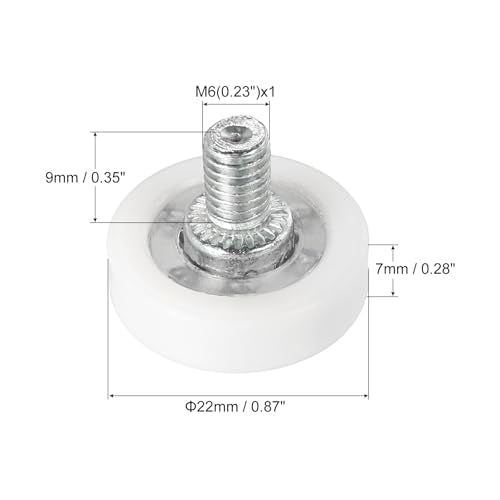 PATIKIL 22mm Drawer Rollers, 6 Pack Plastic Drawer Pulley Replacement Wheels Bearing Small Pulley with Nuts - size: 22mm