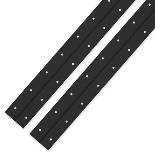 EPHECH Black Piano Hinges 18Inch, 2PCS Heavy Duty Stainless Steel Piano Hinge with Hole, 0.05" Thickness/1.2" Open Width Continuous Hinge for Folding Cabinet Door Butt Hinge - color: Black, size: 18 Inch