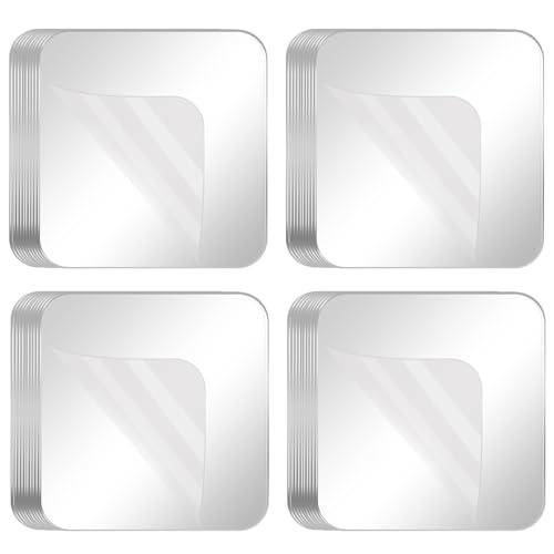 80PCS Heavy Duty Double Sided Adhesive Mounting Square Tape, Waterproof Strong Clear No Residue Removable Tape for Hanging, Wall Mounting, Home Decor & Shower - size: 80Pcs