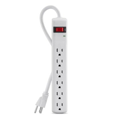 Belkin 6-Outlet Power Strip Surge Protector with 3-Foot Power Cord, 300 Joules (F5C047),White - style: 3 ft
