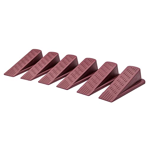 Door Wedge Stopper - 6 Pack (Maroon) - Classic Style - Rubber - Floor Mount - Doorstop - color: Maroon, size: 6 Pack