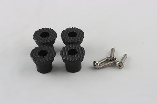 U 9163 Door Stop Rubber Tip with Screw, Replacement Tips for Drop Down Door Holders, Black, Rubber (4 Pack)