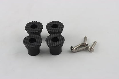 U 9163 Door Stop Rubber Tip with Screw, Replacement Tips for Drop Down Door Holders, Black, Rubber (4 Pack)