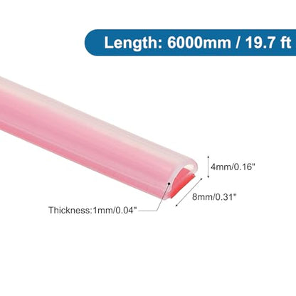PATIKIL Silicone Weather Stripping Door Seal, 19.7 ft D Shape Weather Stripping Self Adhesive Door Seal Strip for Door Frame, Window Sealing, Large Gap, 5/16" Wx5/128 Tx5/32 H, Clear/Red - size: 19.7 ft Long, 5/16"Wx5/128"Tx5/32"H