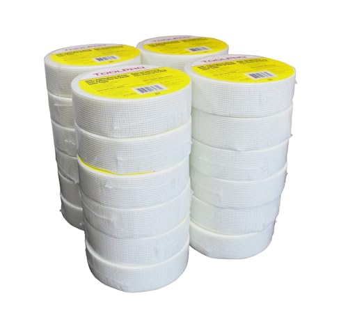 TOOLPRO Self- Adhesive Fiberglass Mesh Drywall Tape for Sealing Drywall Joints. (White, 1, Each) - color: White