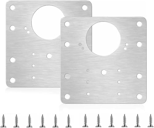 2 Pack... Cabinet Hinge Repair Plate,Stainless Steel Hinge Repair Brackets Kit,Kitchen Cupboard Door Hinge Repair Plate Kit Includes Fixing Screws,Protect Wooden Kitchen Cabinet Door,Furniture (2 PCS)