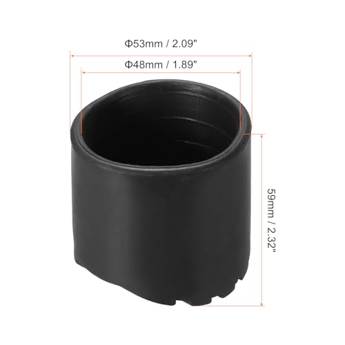 PATIKIL Ladder Non Slip Feet 1.9"/48mm, 1Pcs Rubber Round Foot Protective Mat Cushion Replacement for Telescopic Folding Extension Ladder Protection, Black - color: 48mm