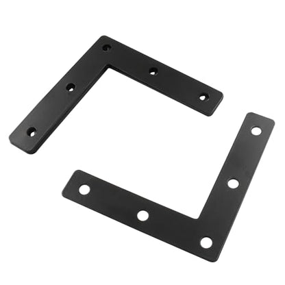 Bivethoi 10 Pcs L Shape Flat Mending Plates, 80 x 80mm (3.15" x 3.15") Stainless Steel Corner Braces with Screws, Flat Angle Brackets for Wood Furniture Repair, Cabinet, Shelf & DIY Projects, Black - size: 80x80mm/3.15"x3.15", style: L shape