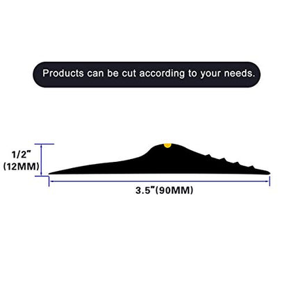 10Ft/3M Universal Garage Door Rubber Threshold Strip, Weatherproof Seal Strip DIY Weather Stripping Replacement, Not Include Adhesive/Sealant (Black-Yellow Line) - color: Black+Yellow, size: 10 Ft (no adhesives)
