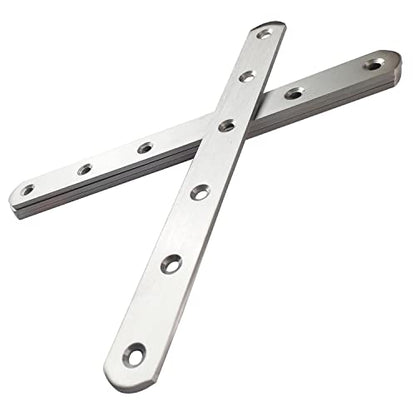 4 Pcs 200x20x3mm Flat Corner Brace Plates Mending Plate Joining Connector Repair Bracket 304 Stainless Steel for Furniture Repair with 24 Screws - size: 200mm(8")