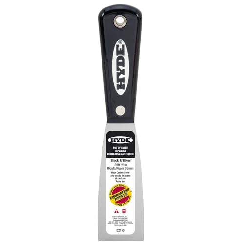 Hyde Black and Silver 02150 1-1/2-Inch Putty Stiff Knife, Pack of 5 (1 1/2 Inch)