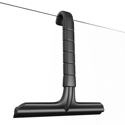All-One-Piece Shower Squeegee for Glass Doors, Silicone Bathroom Squeegee for Shower Glass, Window Tool for Tile Walls, Mirrors, Kitchen and Car, Hand Small Scraper(7.87in-Black)
