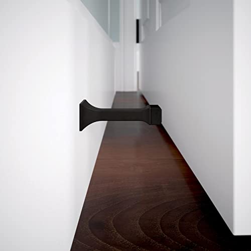 Franklin Brass Classic Edge (5-Pack) Door Stop 3' Matte Black Stoppers, Baseboard, Solid Rigid Bumper, Protect Walls/Doors B47252K-FB-C