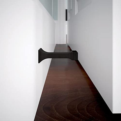 Franklin Brass Classic Edge (5-Pack) Door Stop 3' Matte Black Stoppers, Baseboard, Solid Rigid Bumper, Protect Walls/Doors B47252K-FB-C