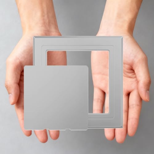Self Adhesive Access Panel 3x3 4x4 5x5 6x6 8x8 10x10, Wall Hole Cover Plate for Drywall/Ceiling/Plumbing, Palsitc Access Door for Inspection(Gray,100x100mm/4x4in) - color: Gray, size: 100x100mm/4x4in