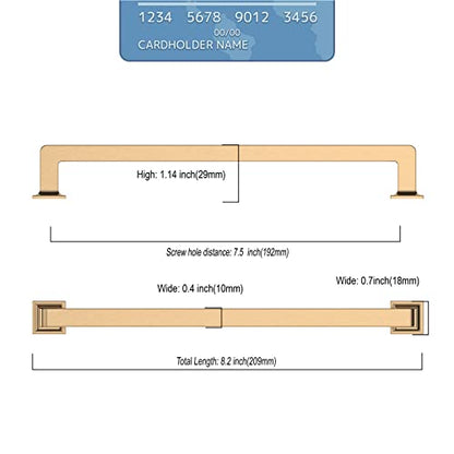 9BUILD 10 Pack 7.5 Inch Cabinet Handles - Champagne Bronze Cabinet Pulls for Kitchen and Dresser - color: Champagne Bronze, size: 7.5"/192MM Hole Center, style: 10 Pack