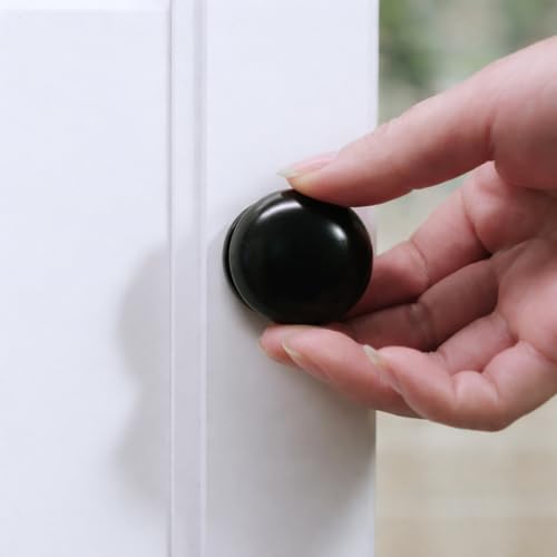 trust4care 2-Pack Matt Black Large Bifold Closet Door Knobs with Wide Base, Round Heavy Kitchen Cabinet Wardrobe Dresser Dummy Pull Knobs, 1-1/2 Inch Furniture Sideboard Drawer Handles - color: Black, size: Set of 2