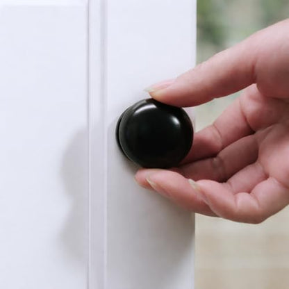trust4care 2-Pack Matt Black Large Bifold Closet Door Knobs with Wide Base, Round Heavy Kitchen Cabinet Wardrobe Dresser Dummy Pull Knobs, 1-1/2 Inch Furniture Sideboard Drawer Handles - color: Black, size: Set of 2