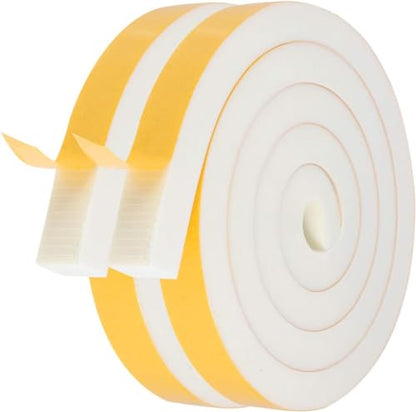 Air Conditioner Foam-2 Rolls, 3/4 Inch W X 3/4 Inch T Total 13 Feet L, Open Cell Foam Insulation Weather Seal Adhesive Foam Headband for Face Shield(6.5ft x 2 Rolls) - size: 3/4" (W) x 3/4" (T) x 13' (L)