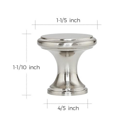 Ravinte 10 Pack Brushed Nickel Kitchen Cabinet Knobs, Solid Silver Pulls Zinc Handles Simple Drawer Cabinet Hardware for Cupboard Drawer Knobs - color: Brushed Nickel