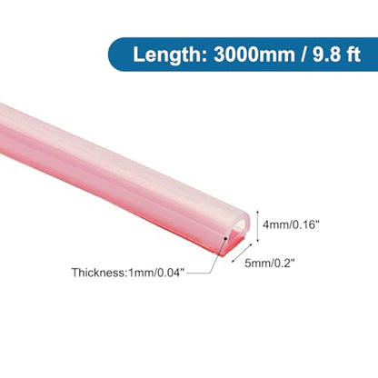 PATIKIL Silicone Weather Stripping Door Seal, 9.8 ft D Shape Weather Stripping Self Adhesive Door Seal Strip for Door Frame, Window Sealing, Large Gap, 1/5" Wx5/128 Tx5/32 H, Clear/Red - size: 9.8 ft Long, 1/5"Wx5/128"Tx5/32"H