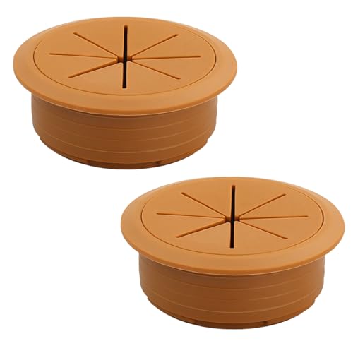 EASYEAH 2 Pcs Desk Grommet 2" / 50 mm, Desk Hole Cover for Cables, Cable Grommet ABS Plastic, Desk Hole Grommet for Home & Office Pc, Detachable Cable Cord Organizer,Brown - size: 2" / 50 mm, style: 2pcs Brown