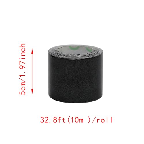 Lilaly 2 inches x 32 feet Wood Grain Repair Tape,Imitation Wood Grain Tape,Widely Used for Tables, Doors, Floor and DIY(Black) - color: Black
