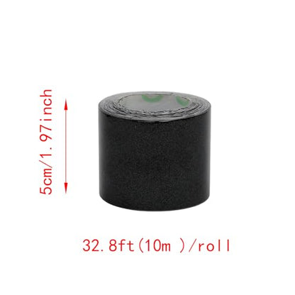 Lilaly 2 inches x 32 feet Wood Grain Repair Tape,Imitation Wood Grain Tape,Widely Used for Tables, Doors, Floor and DIY(Black) - color: Black