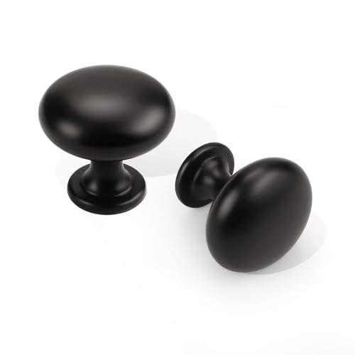 15 Pack Kitchen Cabinet Knobs, 1-3/16 Inch(29.5mm) Drawer Knobs Dresser Knobs,Matte Black Knobs Solid Drawer Pulls,Kitchen Cabinet Pulls for Dresser Drawers - color: Matte Black