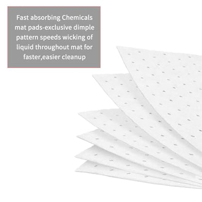 Oil Absorbent Pads Sheets 10 x 13 inch, Waterproof Anti-Slip Speedy Dry Absorbent Mat, Oil Change Pads for Under Car & Motorcycle, Liquid Spill Mat for Garage Floor Workbench & Driveway (100 PCS)