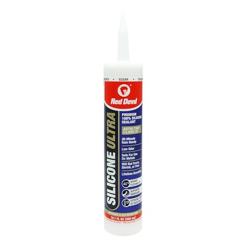 Red Devil 0787 Silicone Ultra 100% RTV Silicone Sealant, 10.1 oz., Clear, 1 Pack - color: Clear, size: 1 - Pack, style: 10.1 oz.