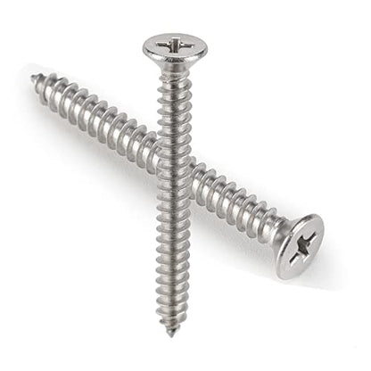 50 PCS #12X3 Stainless Steel Phillips Flat Head Wood Screws,Stainless Steel 18-8 A2(304) Screw,Home Screw Kit by QISHENG - color: Colorless, size: #12x3"