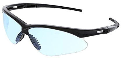 MCR Safety Glasses MP113 Light Blue Polycarbonate Lenses with UV Protection & Scratch Resistant Coating, Black Frame, 1-Pair - color: Light Blue, size: One Size