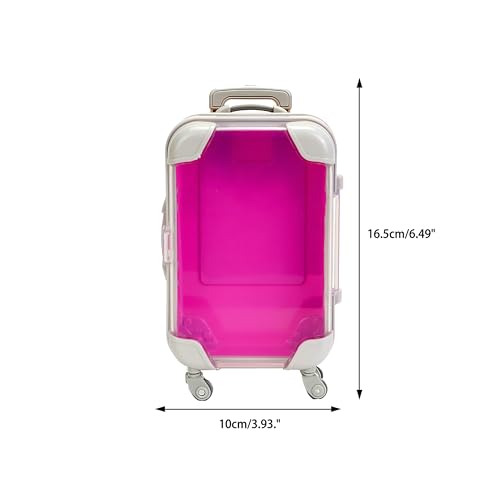 False Eyelash Storage Box, Portable Travel Organizer Mini Luggage False Eyelash Tray Makeup Tool (ROSE RED) - color: ROSE RED