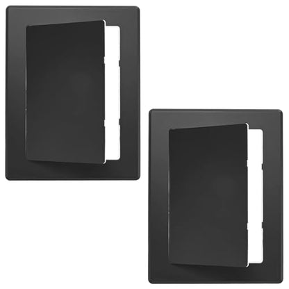 M METERXITY 2-Pack Access Panel for Drywall, 7x5 Inch Plastic Self Adhesive Wall Hole Cover Access Doors for Wiring Cable/Ceiling, Removable Plumbing Wall Panel [Black, Rectangle] - color: Black