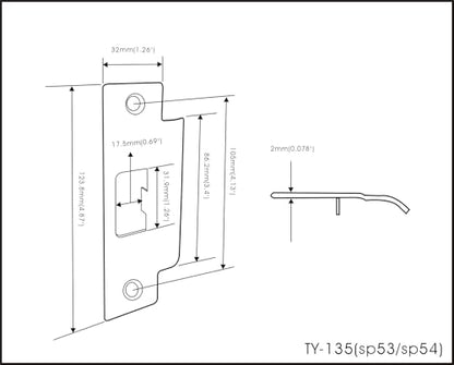 QCAA Steel Extended Lip Door Strike Plate, Latch D Hole, with Lip, 4-7/8" x 1-1/4", Nickel, 4 Pack, Made in Taiwan - color: Nickel, size: 4pack