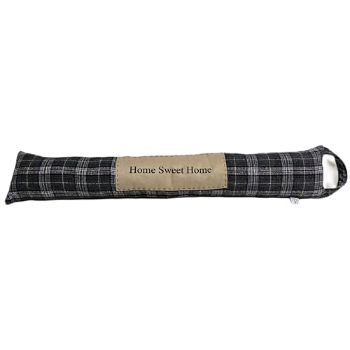 Fabric Under Door Draft Stopper Weighted Air Draft Stopper Blocker for Door and Window, Decorative Wind Stopper with Hanging Rope, 32.7inch Wind Dust and Heat Preventer Durable - color: Plaid