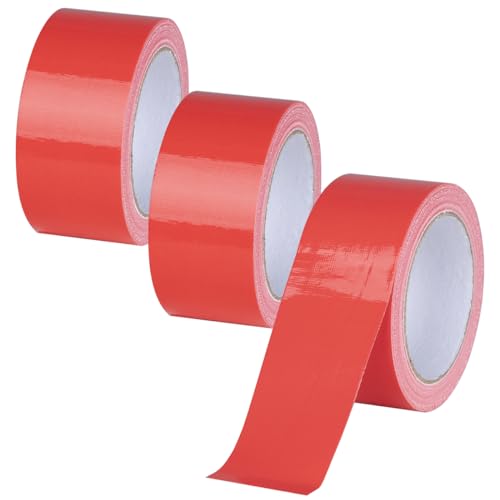 XUXU 3 Pack Heavy Duty Waterproof Red Duct Tape, 60 Yards x 2 Inch Strong Adhesive Tape Bulk for Indoor Outdoor Repairs - color: Red, size: 60 Yards