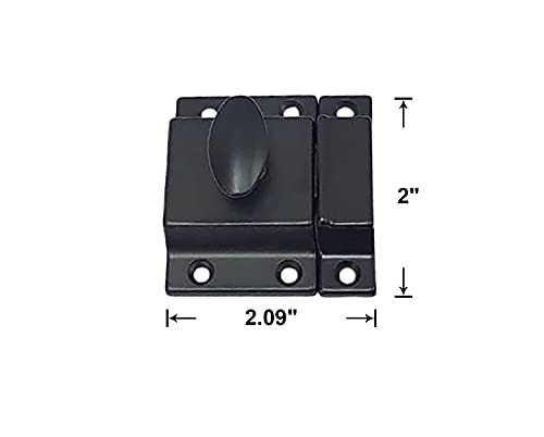 QCAA Traditional Large Oval Turn Cabinet Latch, Solid Brass, 2", for Cupboard & Other Furniture, Matte Black, 1 Pack, Made in Taiwan - color: Matte Black, size: 1 Pack