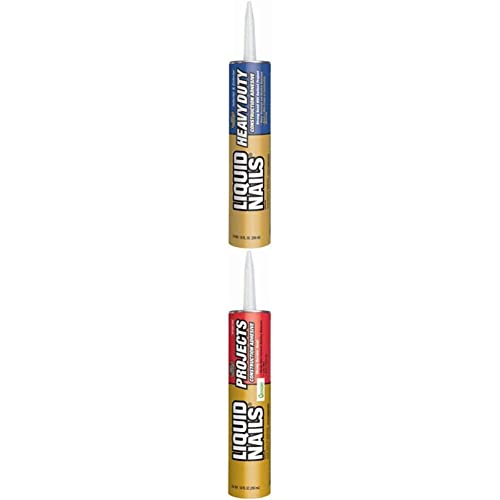 Liquid Nails Heavy Duty Construction Adhesive (LN903), 10 oz and Liquid Nails LN-704 Interior Projects Construction Adhesive (LN704), Low VOC, 10 oz